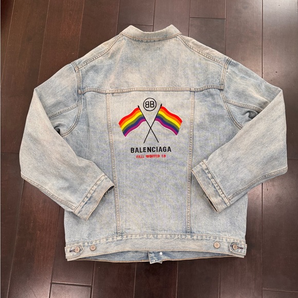 Balenciaga - Oversized Logo-Appliquéd Distressed Denim Jacket - Indigo